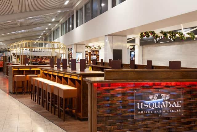 The new Usquabae Whisky Bar and Larder at Edinburgh Airport.