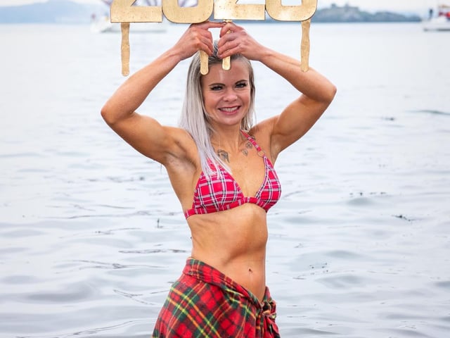 One of the dookers at South Queensferry donning some tartan.