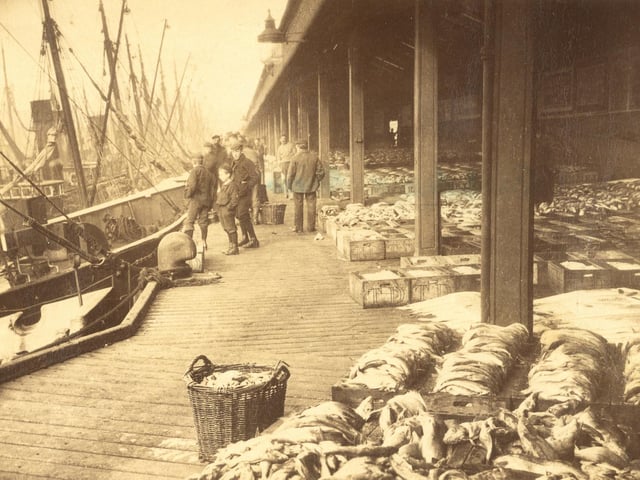 The sea has been a natural mine of wealth and sustenance with the fishing industry still a major plank of the economy. Pictured is Aberdeen Fish Market in 1904.