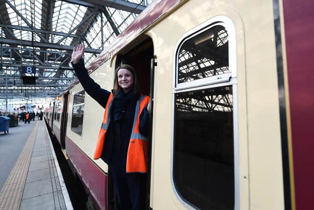 A former ScotRail Class 314 electric train like this one which made a farewell tour in December when the last of the fleet was retired will be converted for the trial. Picture: John Devlin